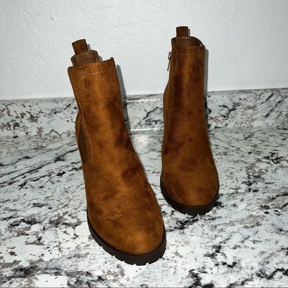 - A.n.a Womens Rancho Motorcycle Boots Block Heels Used - Picture 8 of 9